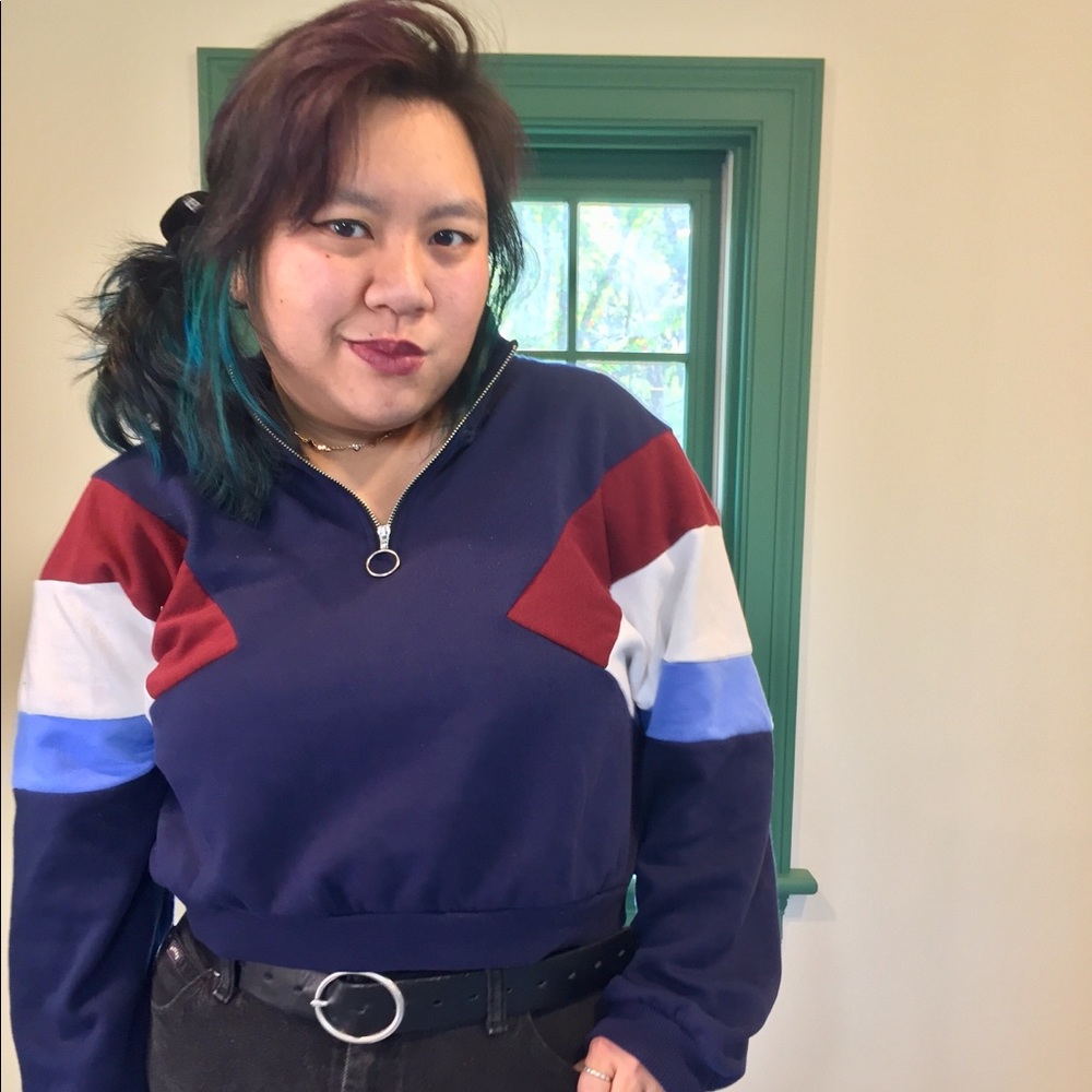 A cropped zip-up